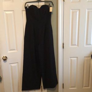 Forever 21 Black strapless, wide leg jumpsuit.